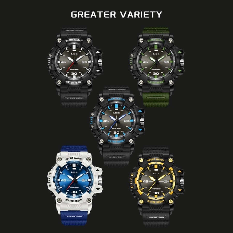 Men’s Sport Watch Big Dial Quartz Analog Date Luminous Waterproof Boy Wristwatch