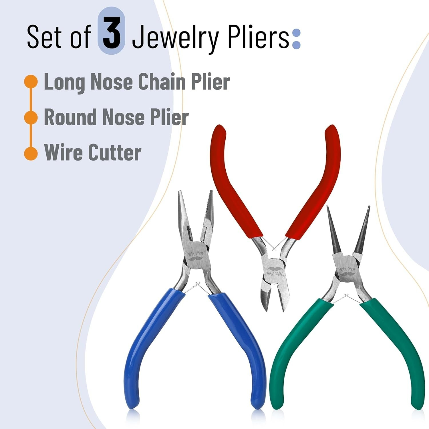 Durable Alloy Steel Jewelry Pliers Set with Ergonomic Handles – 3 Pieces