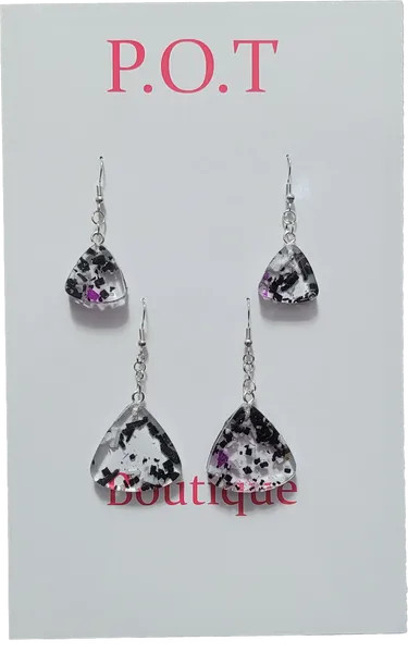 Clear Triangle Earrings/2 Pairs/Dangle/Women/Formal/Sophisticated Fashion/Resin