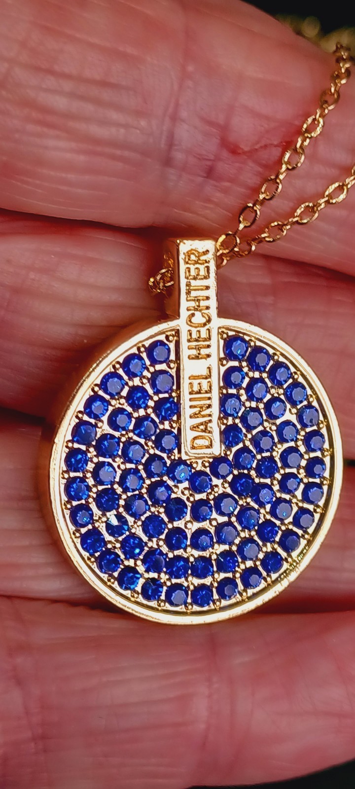 Daniel Hechter Necklace & Bracelet Set Blue Rhinestones Gold Tone Jewellery Gift
