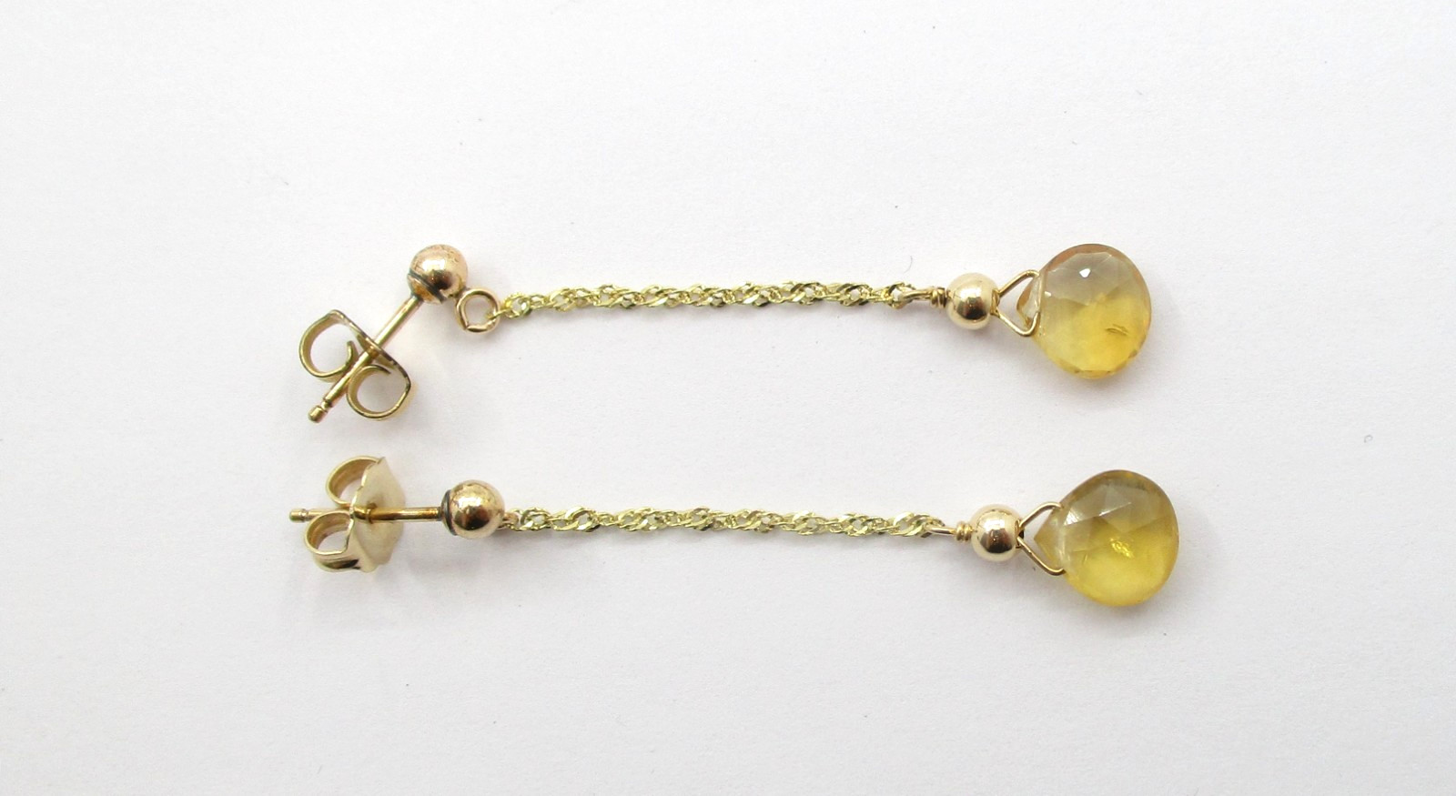1.38 CTW Citrine Briolette Dangle Earrings 14 Karat Gold Filled