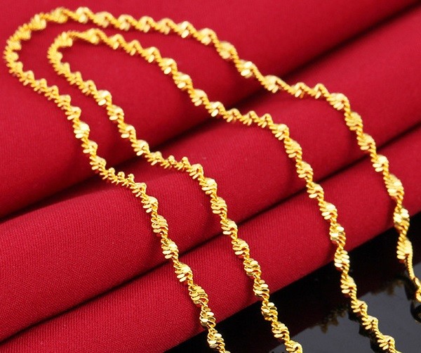 18k Gold Mens Womens 20″ Snake Link Chain Filled Over Sterling Silver Necklace