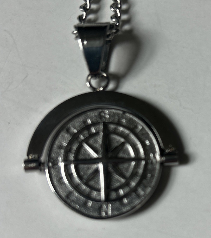 Cemetary Man Charm & Necklace 24″-Path to paradiseis thru hell/compass-move-NWOT