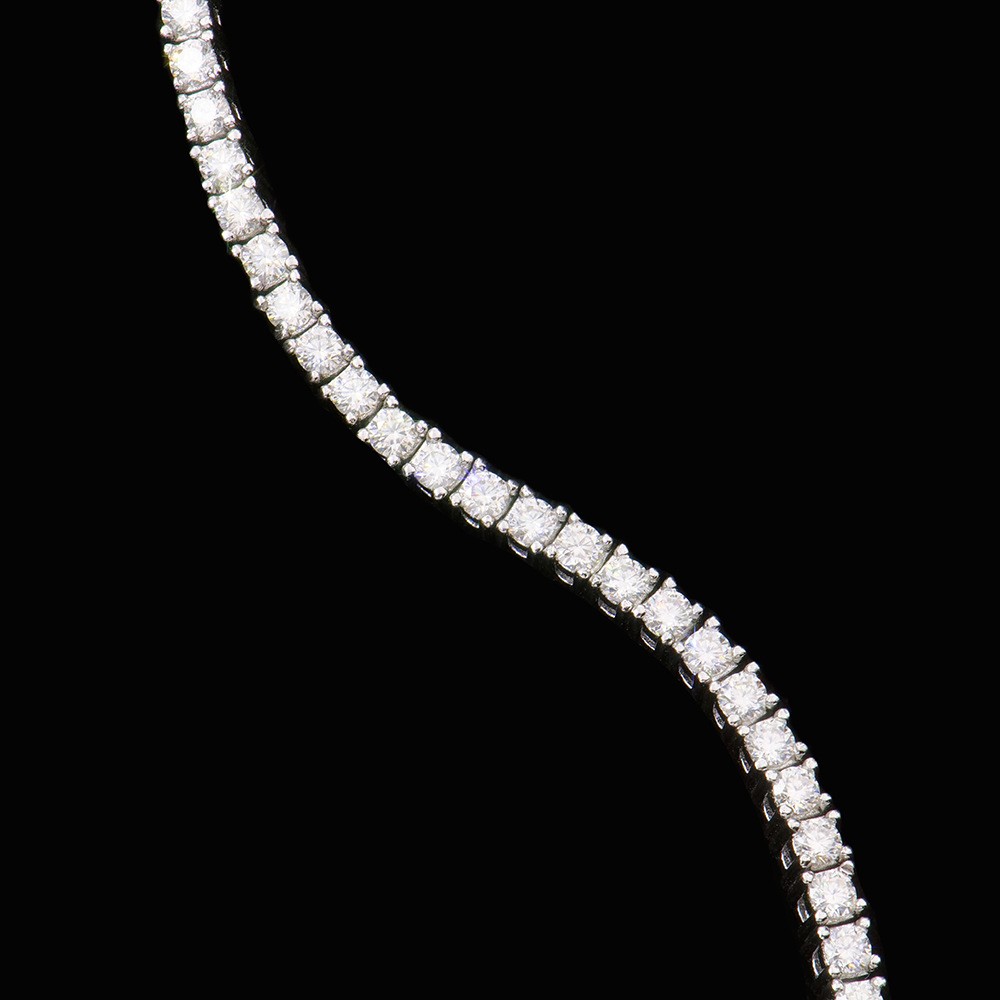 2mm Round Colourful Moissanite Tennis Chain 925 Sterling Silver Bracelet Women
