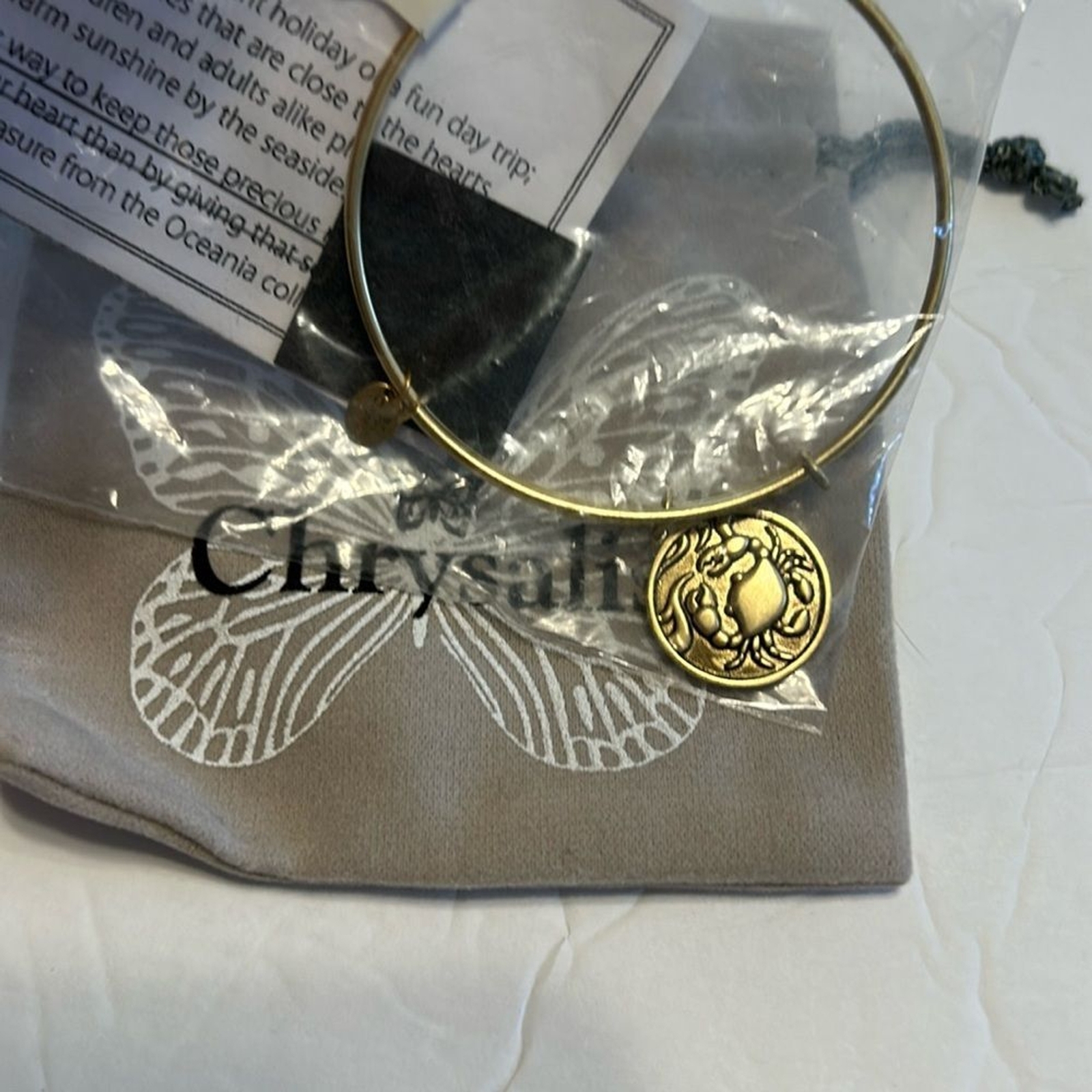 CHRYSALIS Crab Expandable Gold Stackable Bangle NWT Oceania Collection