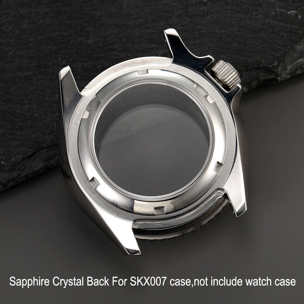 33mm Transparent Sapphire Glass Case Back Cover For Seiko SKX007 SKX009 SKX173.