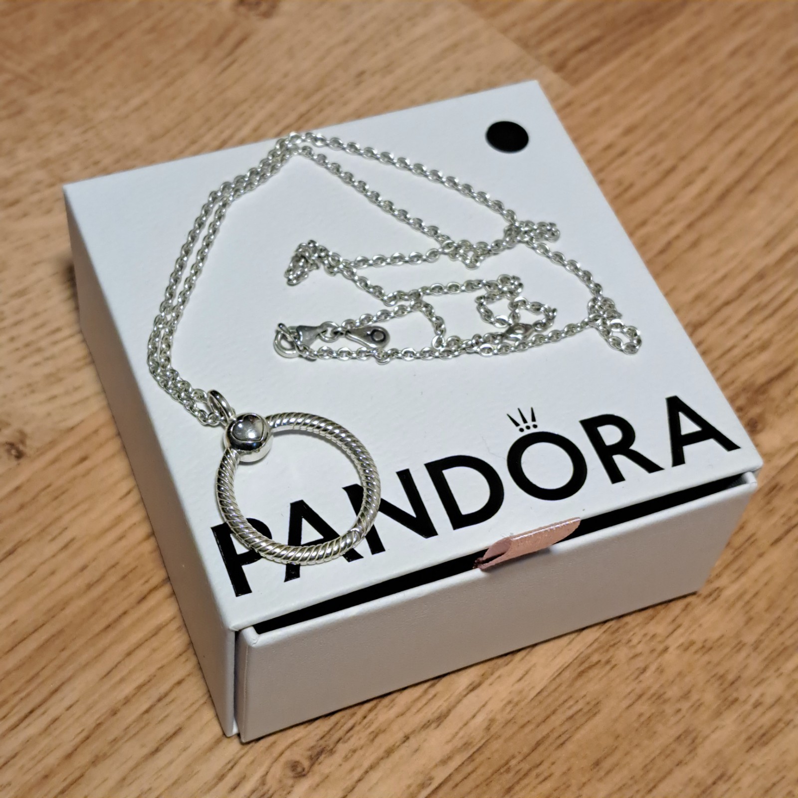 Pandora moments small O Pendant with 60cm Chain – 925 Silver New unused