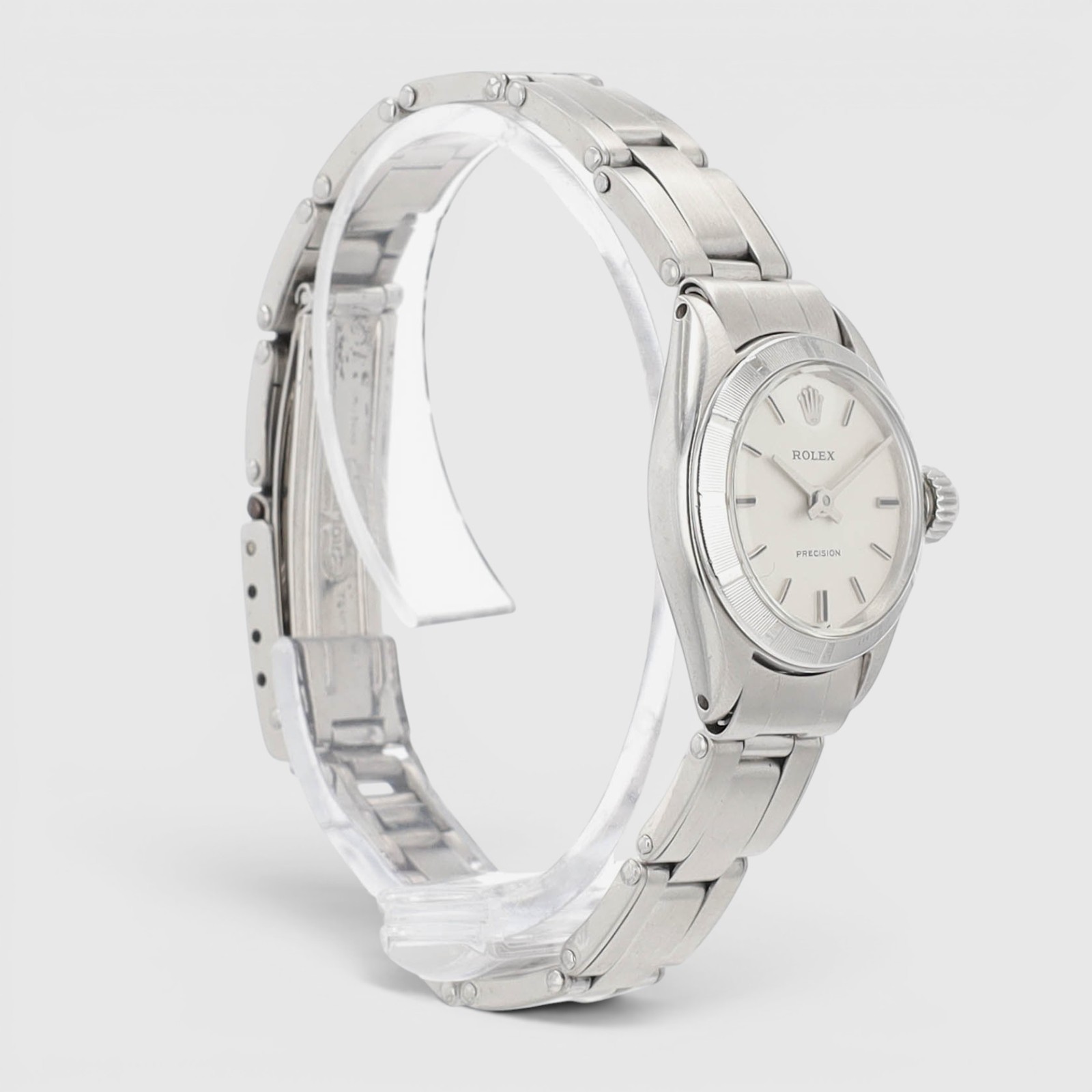 Rolex Precision 6523 25mm Silver Index Stainless Steel Manual Winding Watch