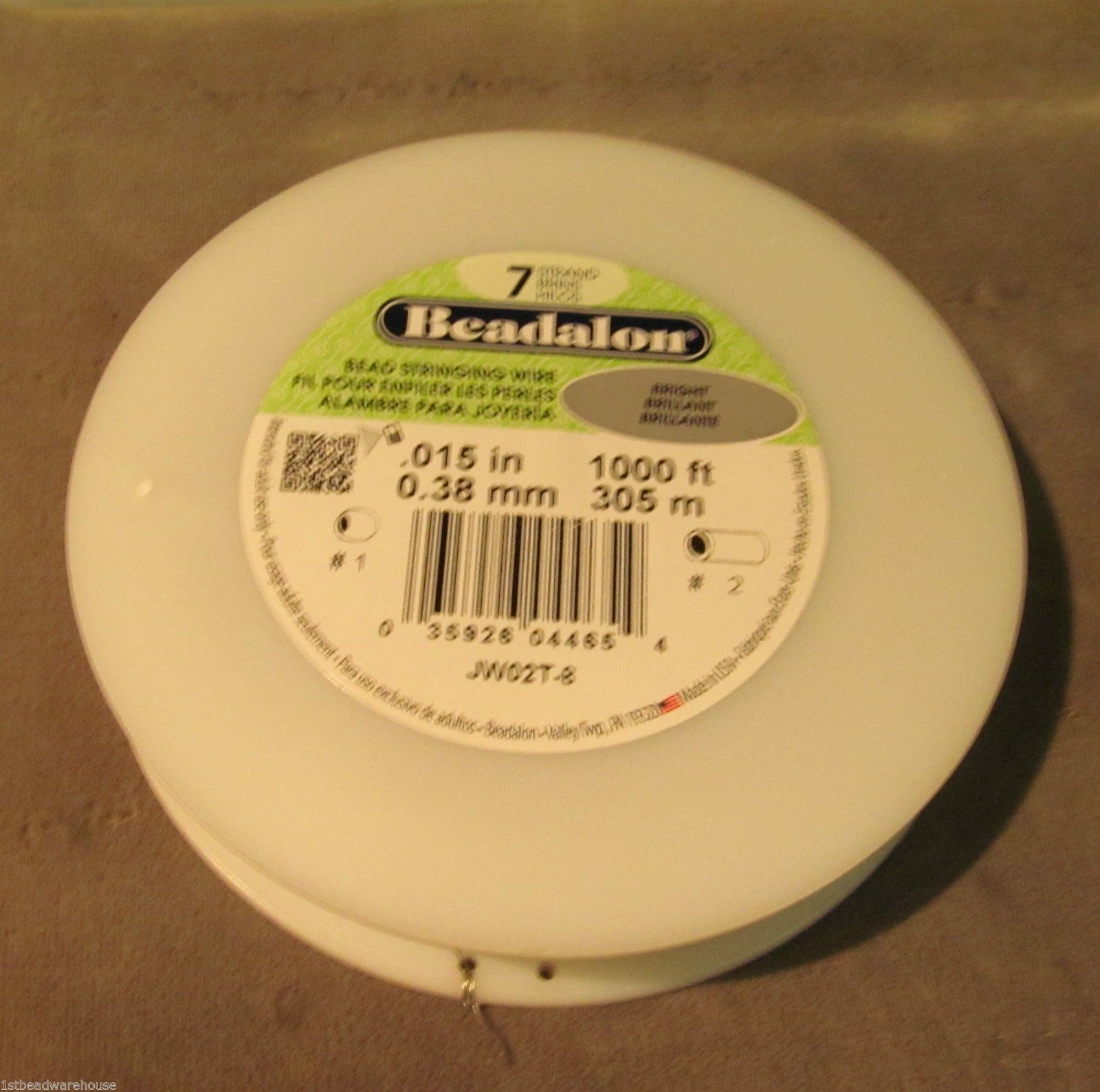 7 Strand Beading wire 1000 foot spool Choose diam Clear + Stainless Free Shippin