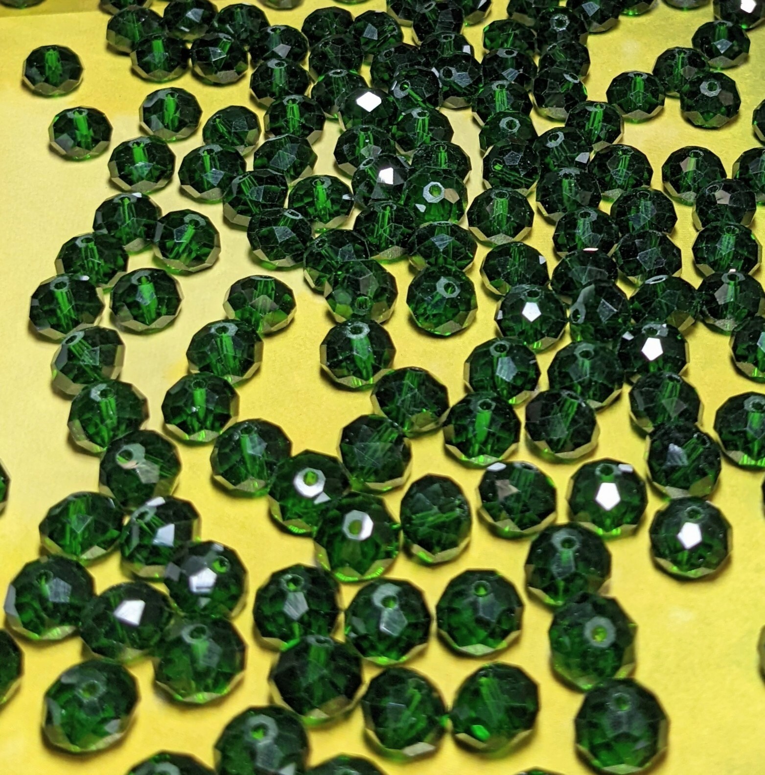 Green Crystal Beads 8mm Beads for Jewelry Making Bulk 180 pcs Emerald Roundelle