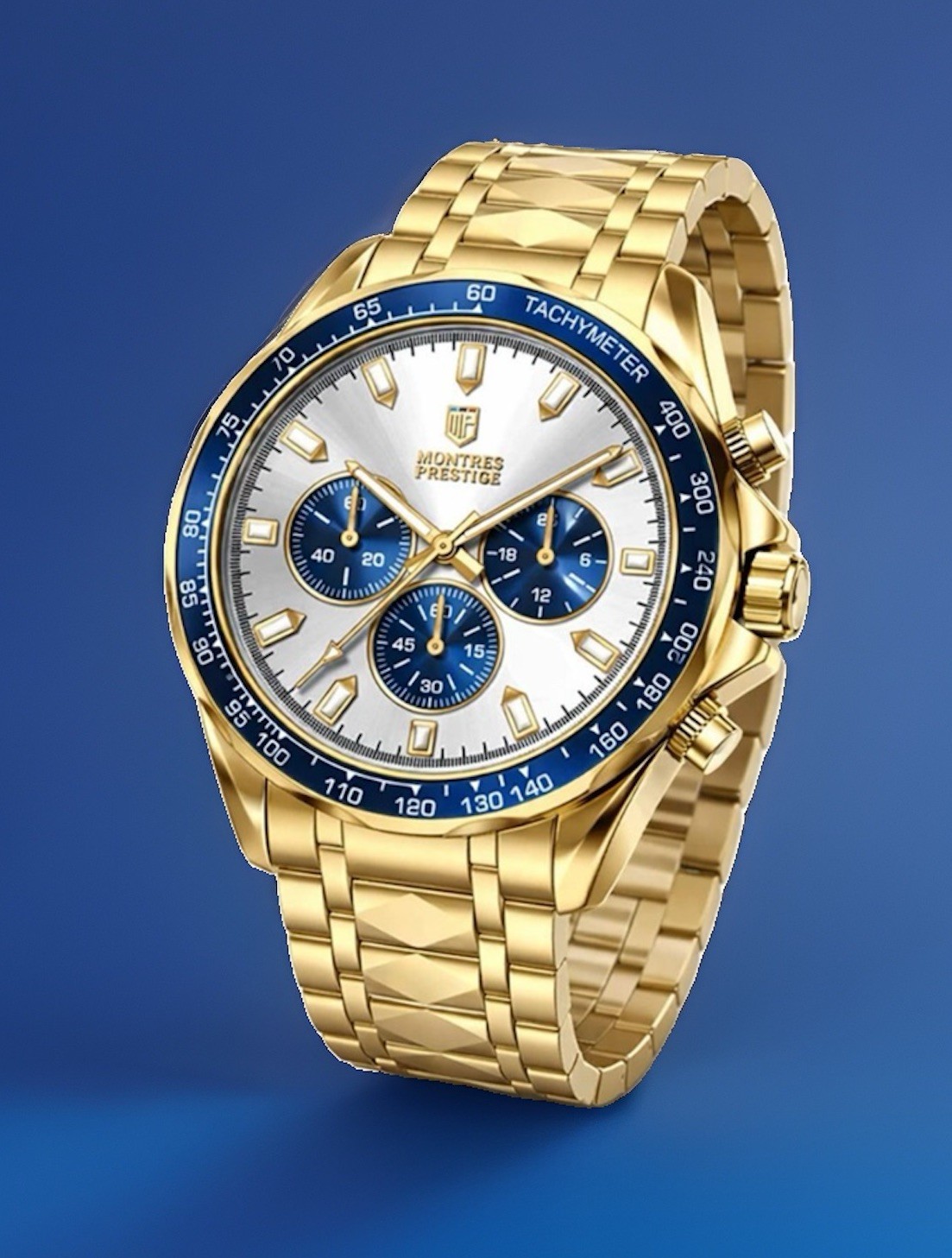Montres Prestige X Invicta, 44.5mm, WR 30m, 8.5”, New/Box/3yr Wnty Gold MPW-0353
