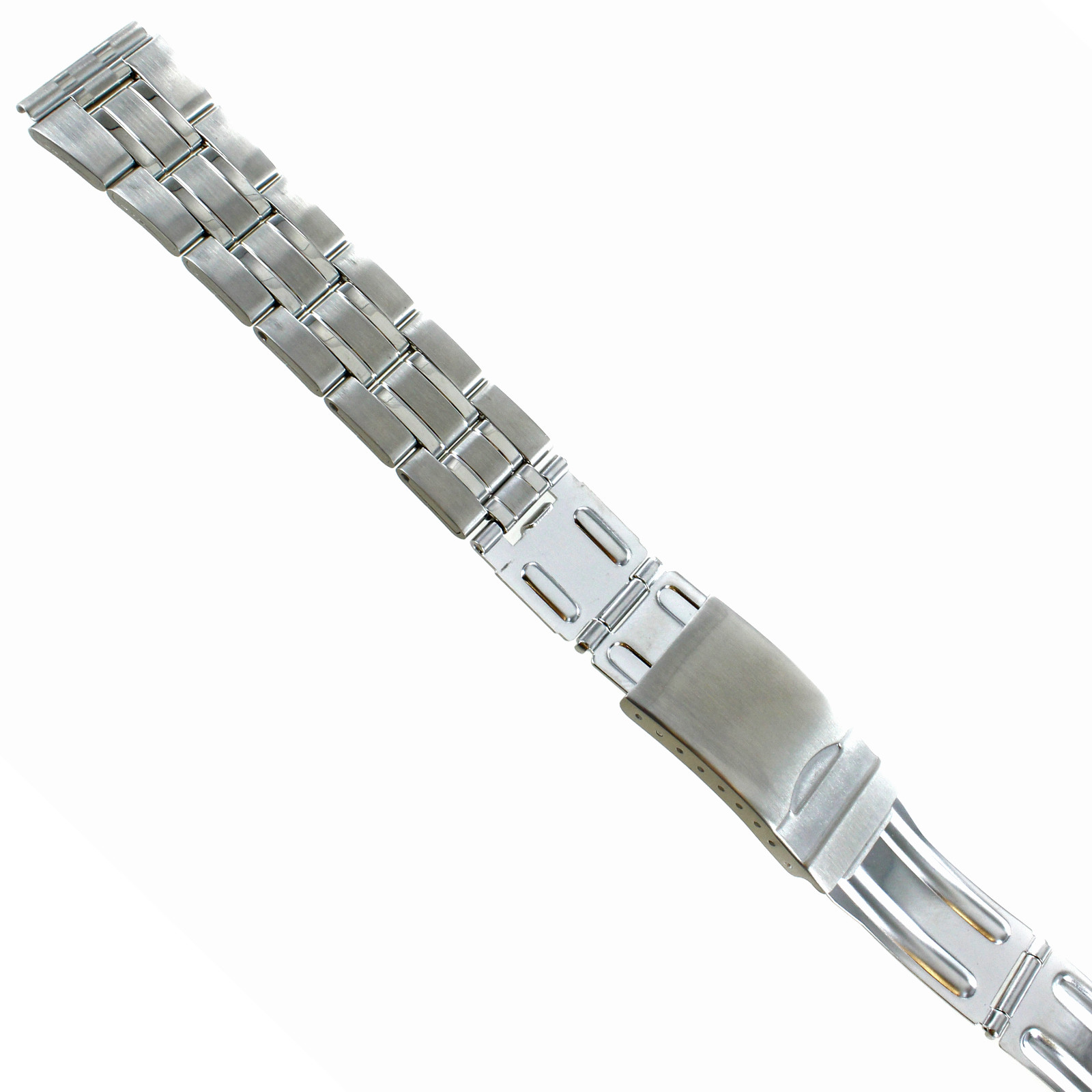 18mm or 20mm Hirsch Silver Stainless Steel Security Clasp Mens Watch Band 5602