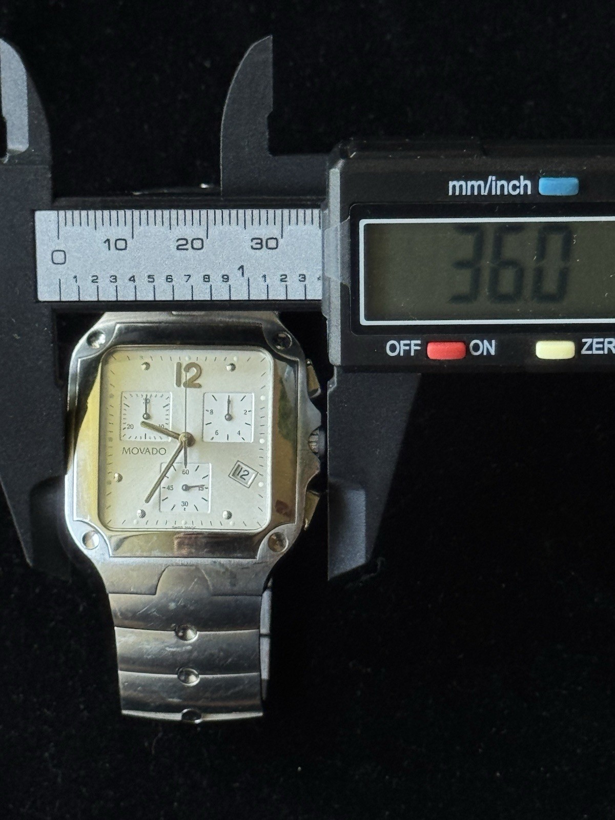 Movado Chronograph Stainless Steel Silver Dial Sapphire Crystal Bracelet Watch