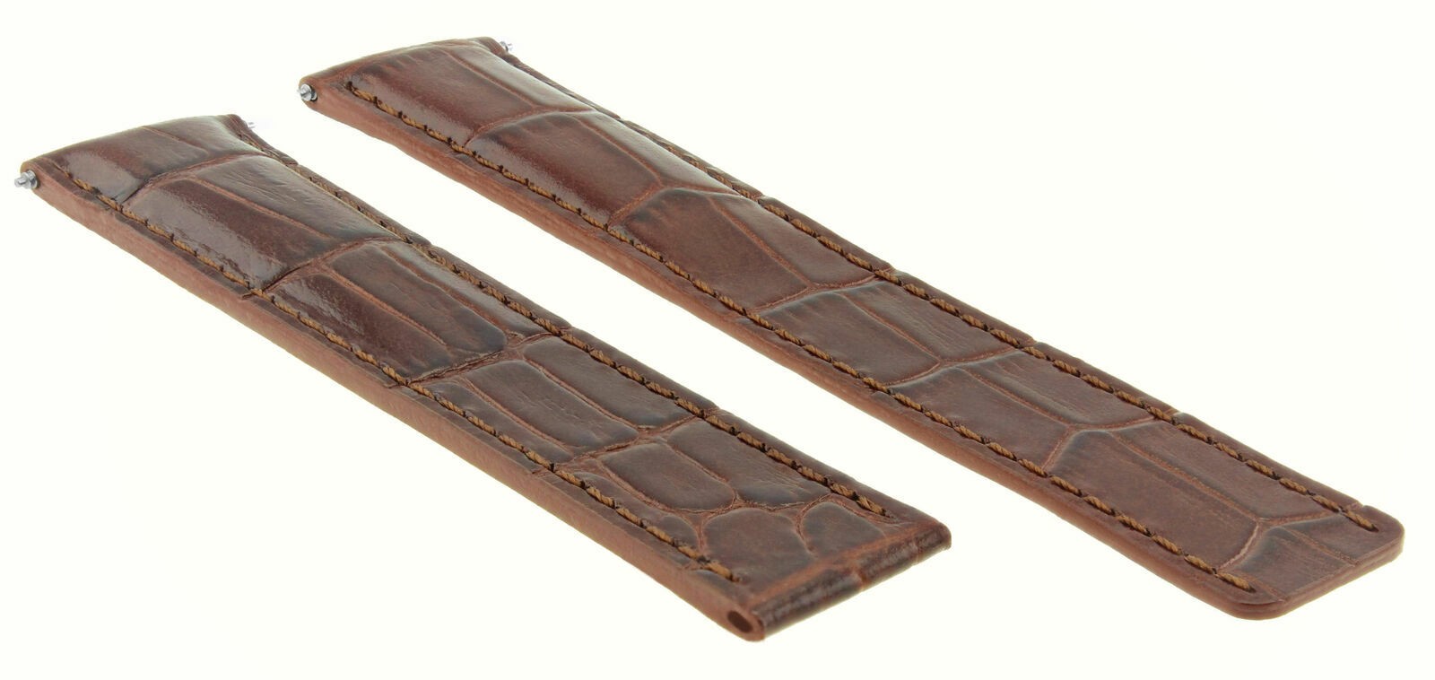 18mm x 16mm Brown Leather Replacement Strap No Clasp For Cartier Tank Solo XL