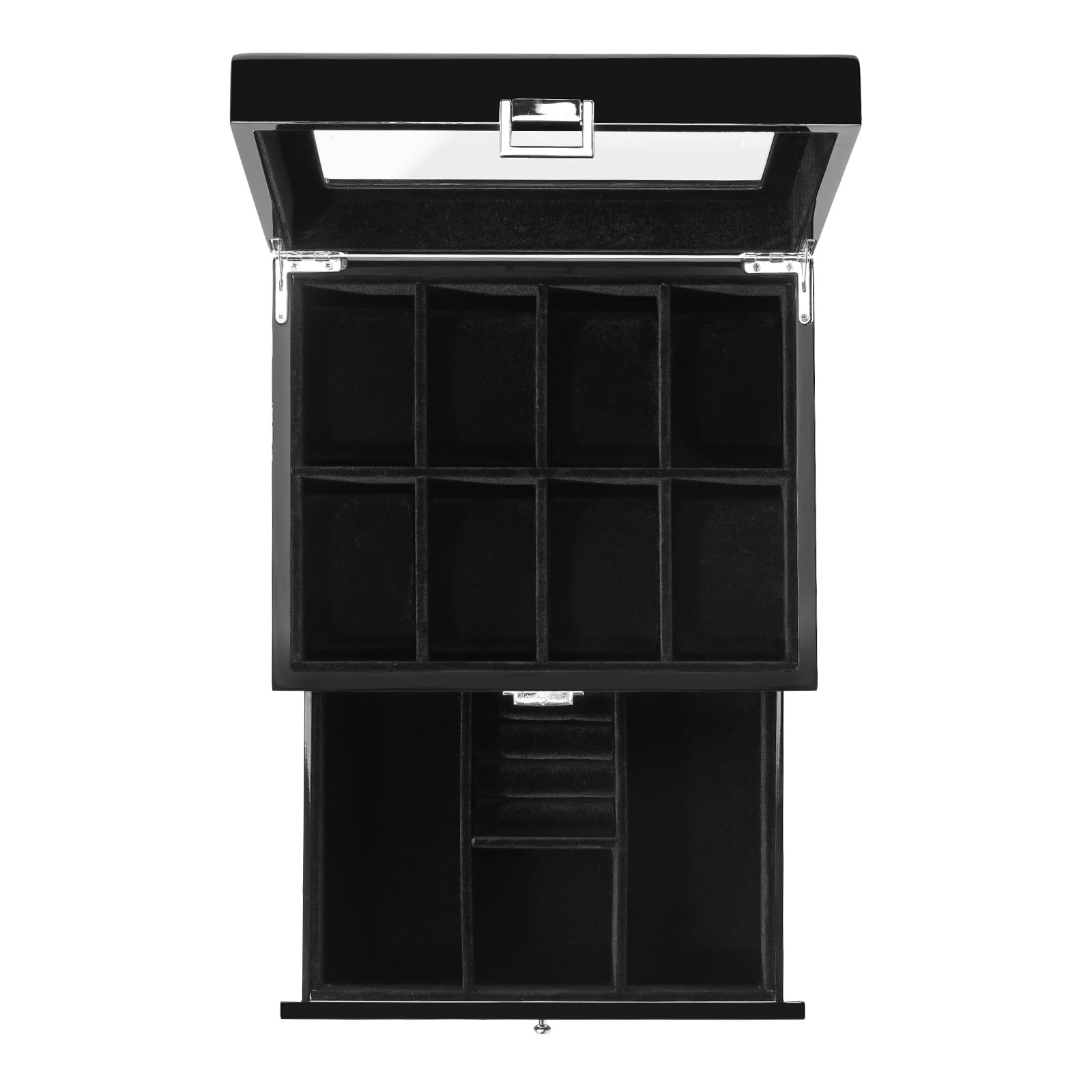ProCase Wooden Watch Case, 8 Slot Mens Watch Box with Drawer, 2-Layer Mens Jewel