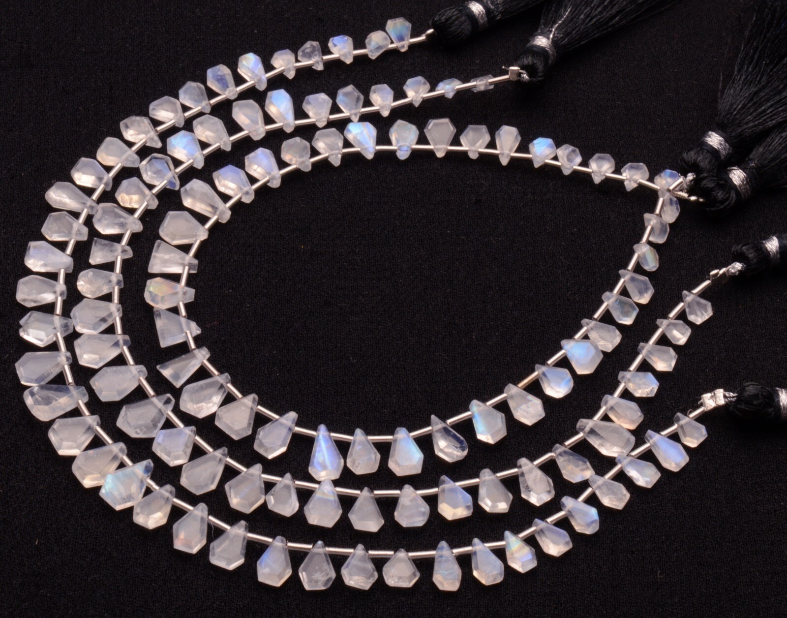 Blue Fire Rainbow Moonstone 5 to 8 mm Size Jewelry Making Beads 9″ Strand