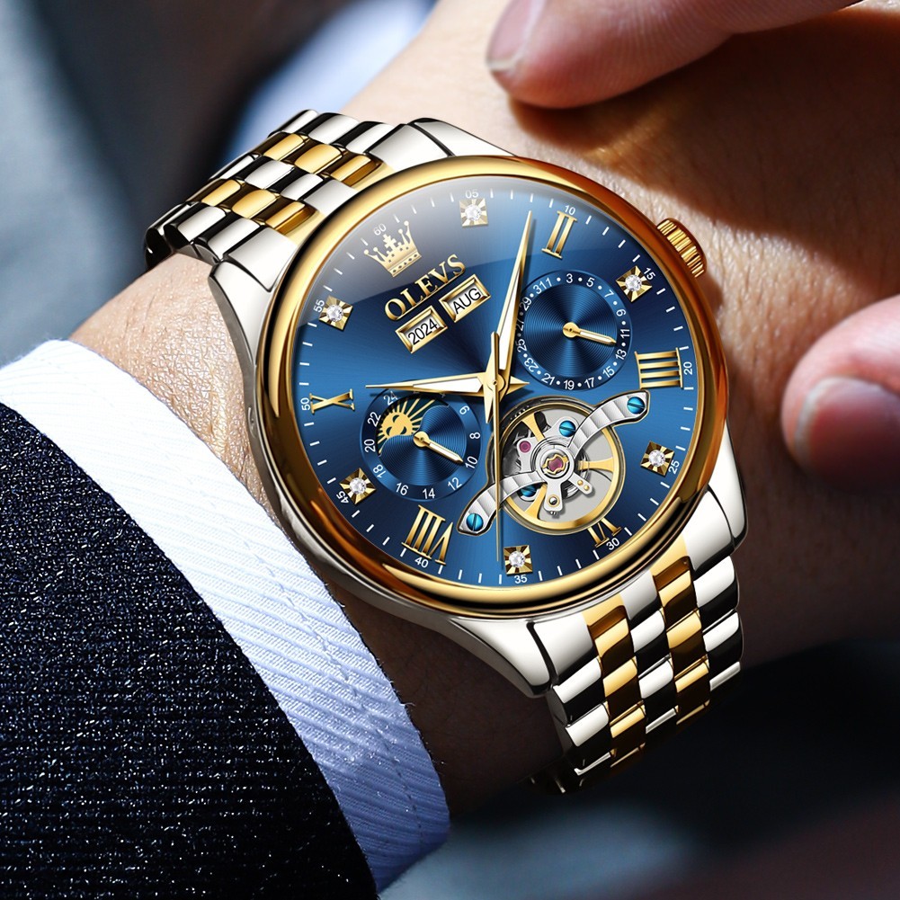 OLEVS 7023 High Quality Stainless Steel Strap Business Gents Automatic Watch