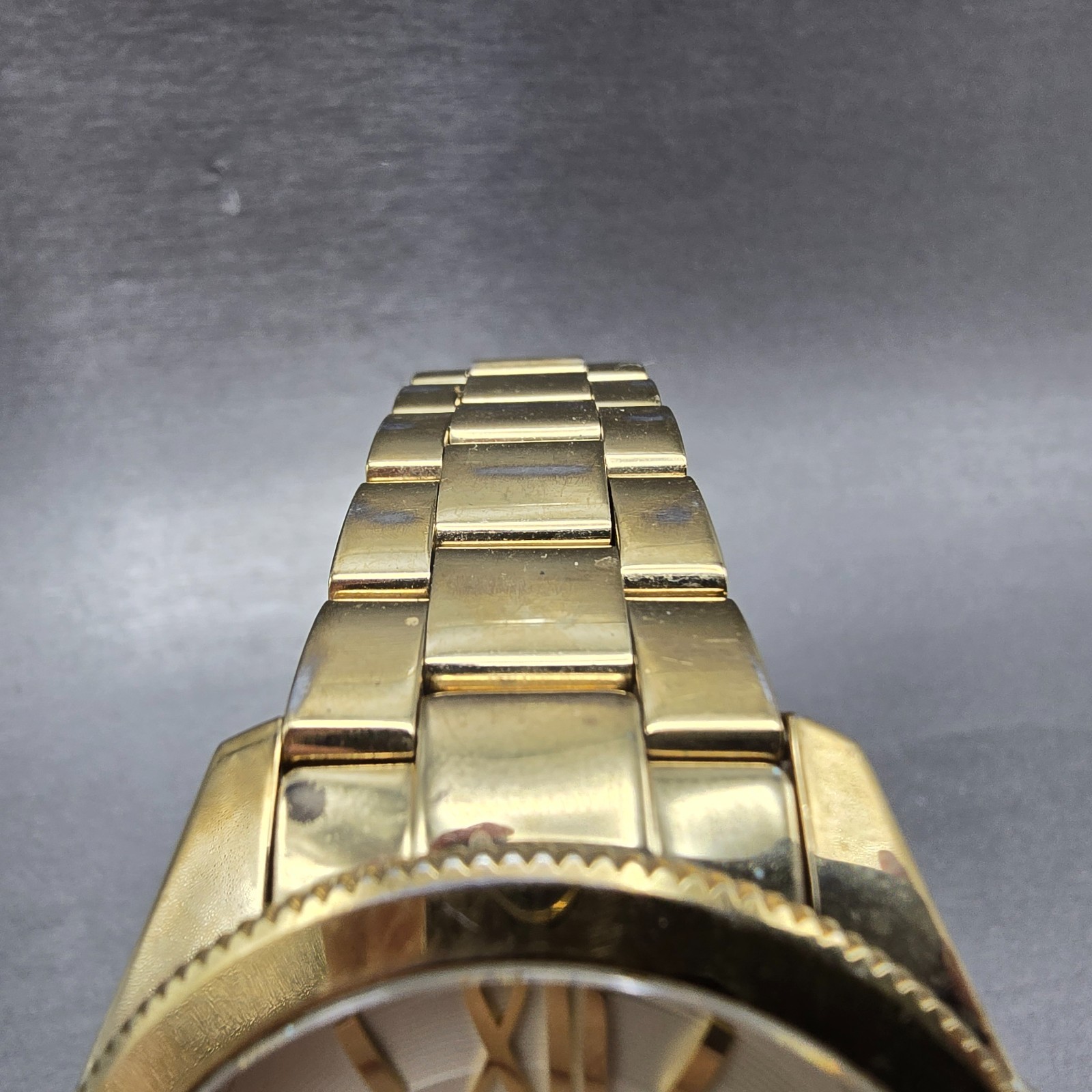 Fossil Cecile Watch Women 40mm Cream Dial Gold Tone Daydate AM4510 New Battery S