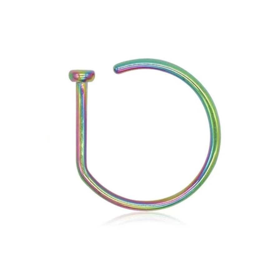 1pc Stainless Steel Fake Nose Ring Punk Style Non-Piercing Septum Clip Jewelry