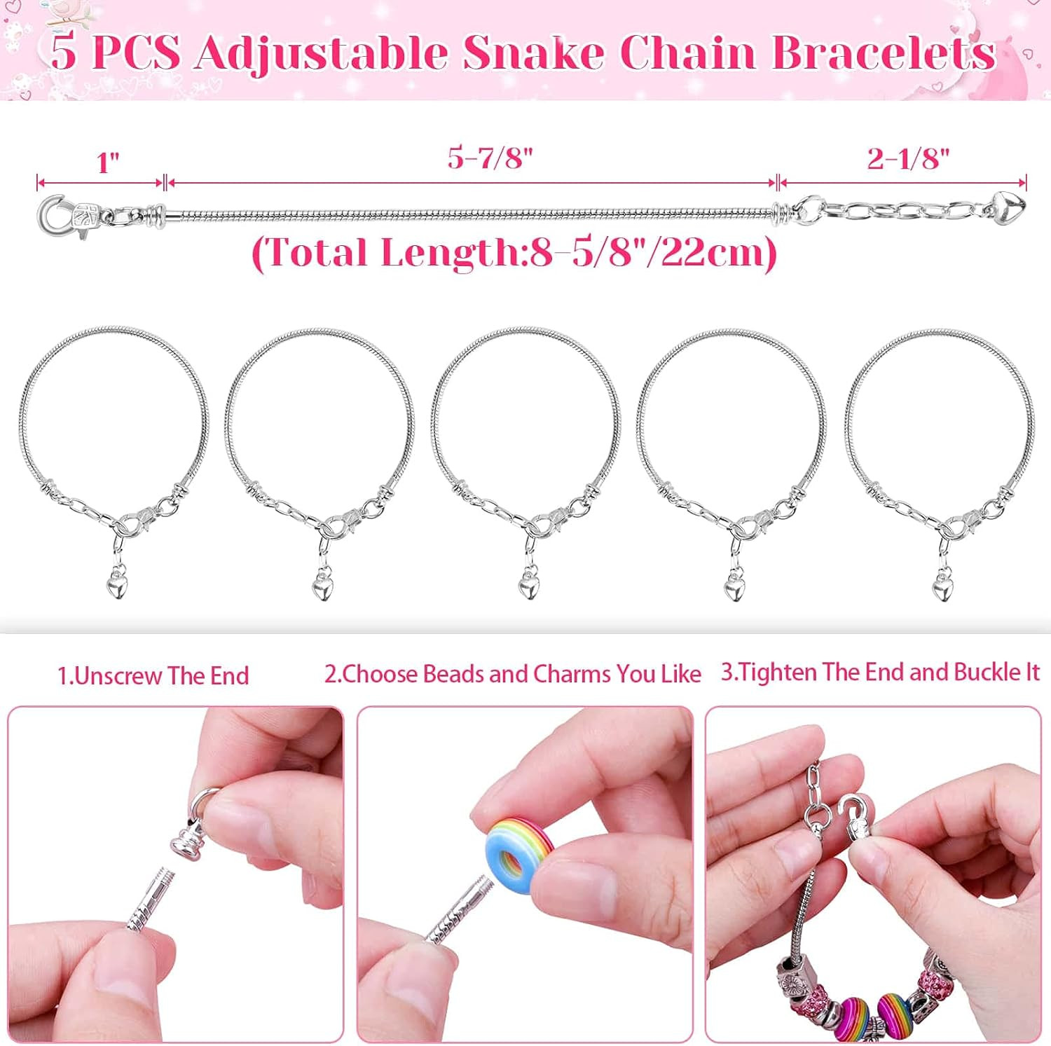 85 Pcs Charm Bracelet Making Kit, DIY Charm Bracelets Beads for Adults and Begin