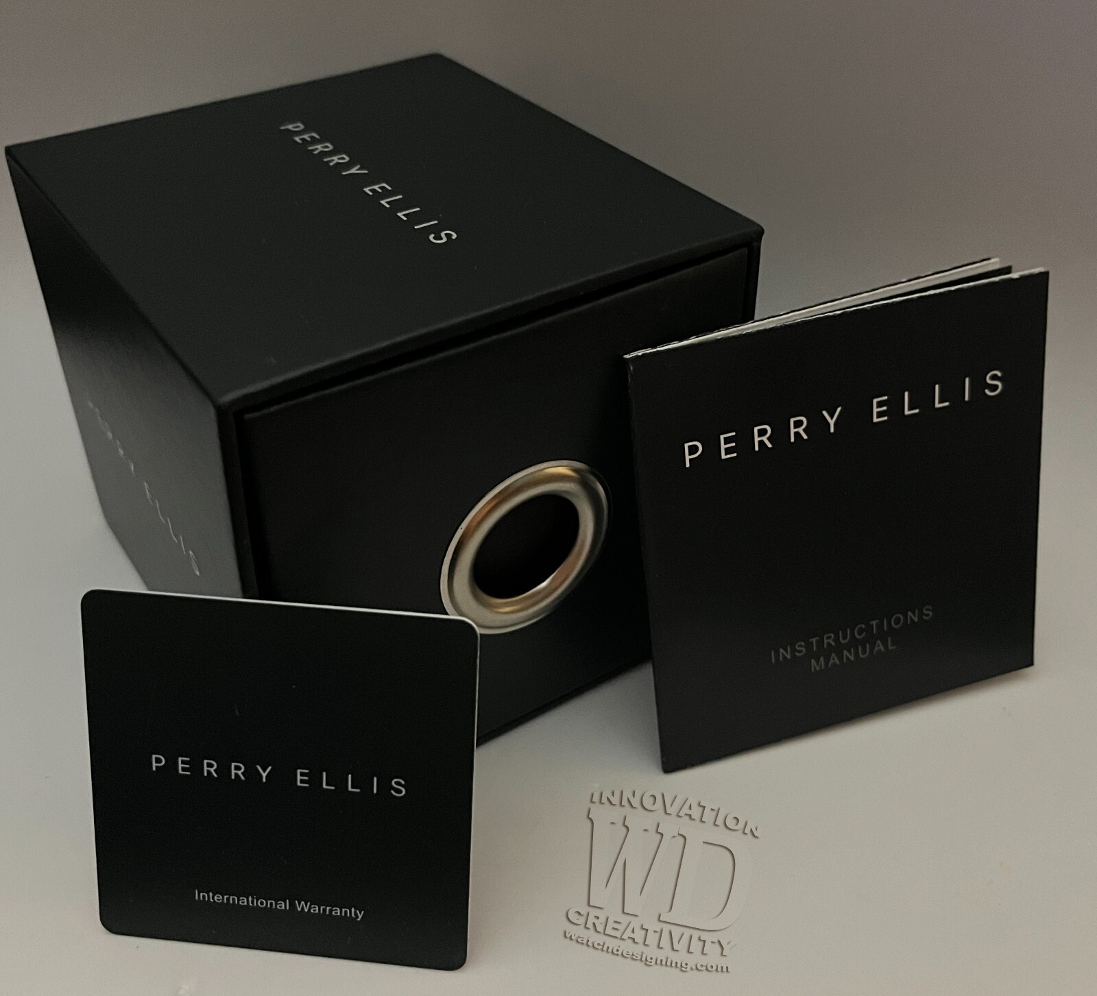 Perry Ellis Watch 02001-02 Deep Diver Quartz 46 mm Case Men’s Silver 20ATM 200m.