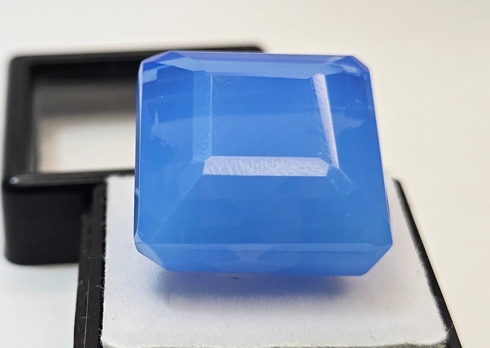 Superb Square Cut Cornflower Blue Opal Welo 58-60 Ct Natural Loose Gemstone