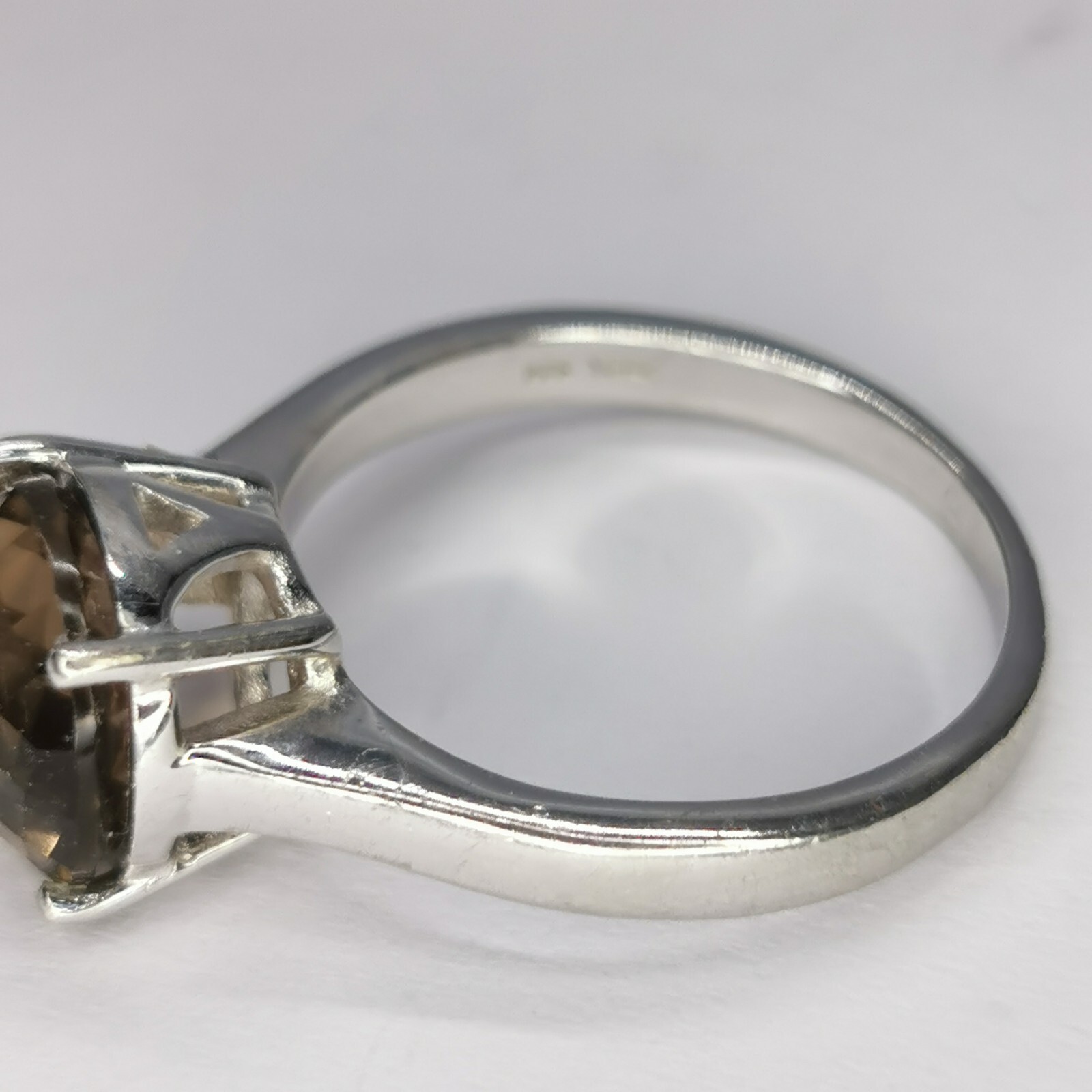 Gemporia/Gems TV Smokey Quartz Silver Ring Size P 1/2