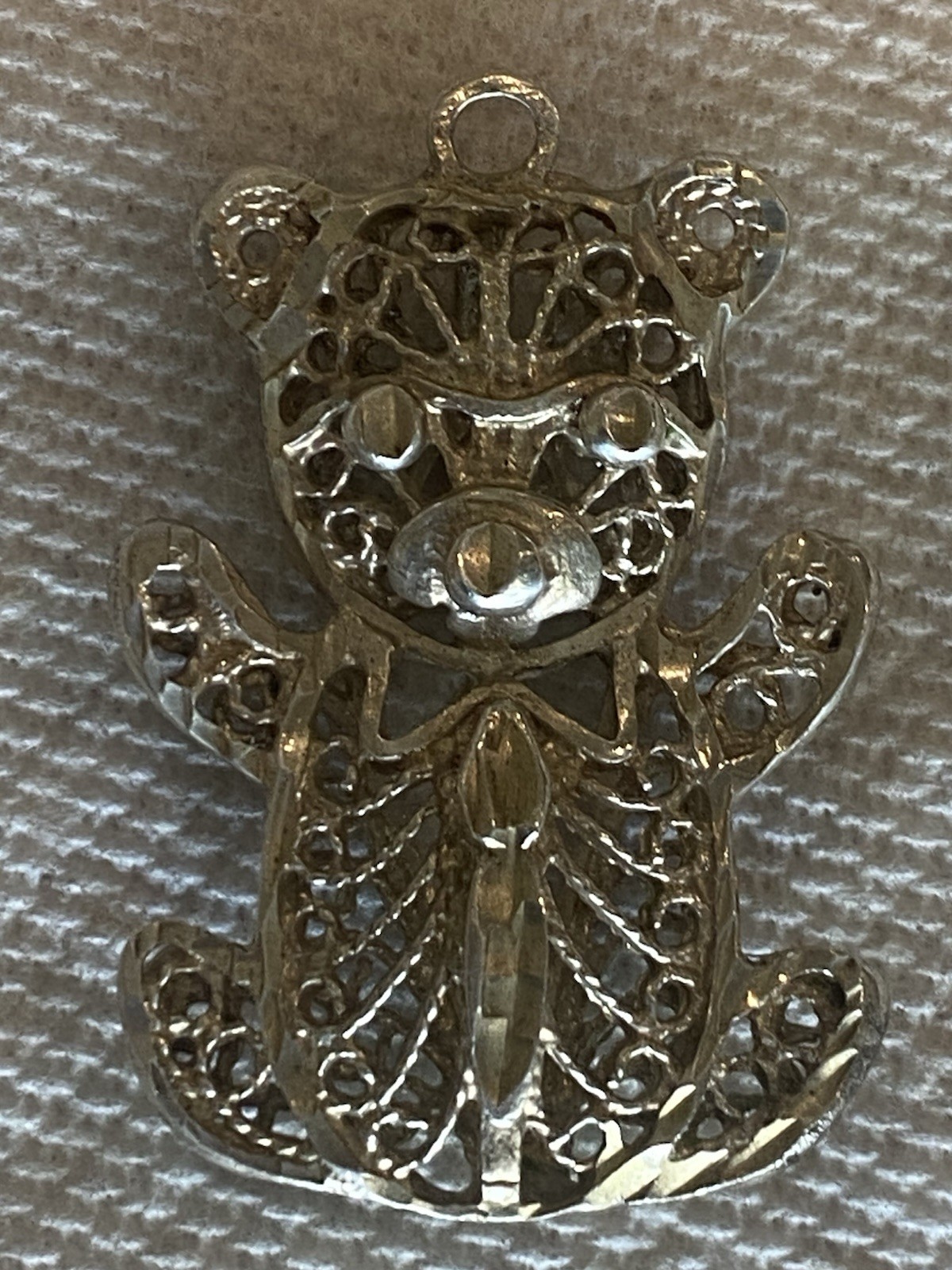 Sterling 925 Teddy Bear Pendant 1.5 Inches 10 G Acid Tested No Hallmarks