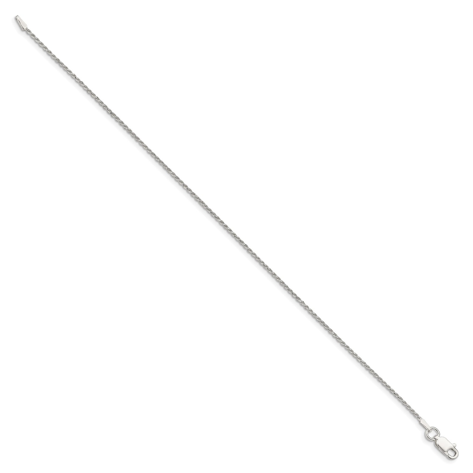 925 Sterling Silver 1.1-2.75mm Rope Chain Necklace 7-36 Inch Mens Womens