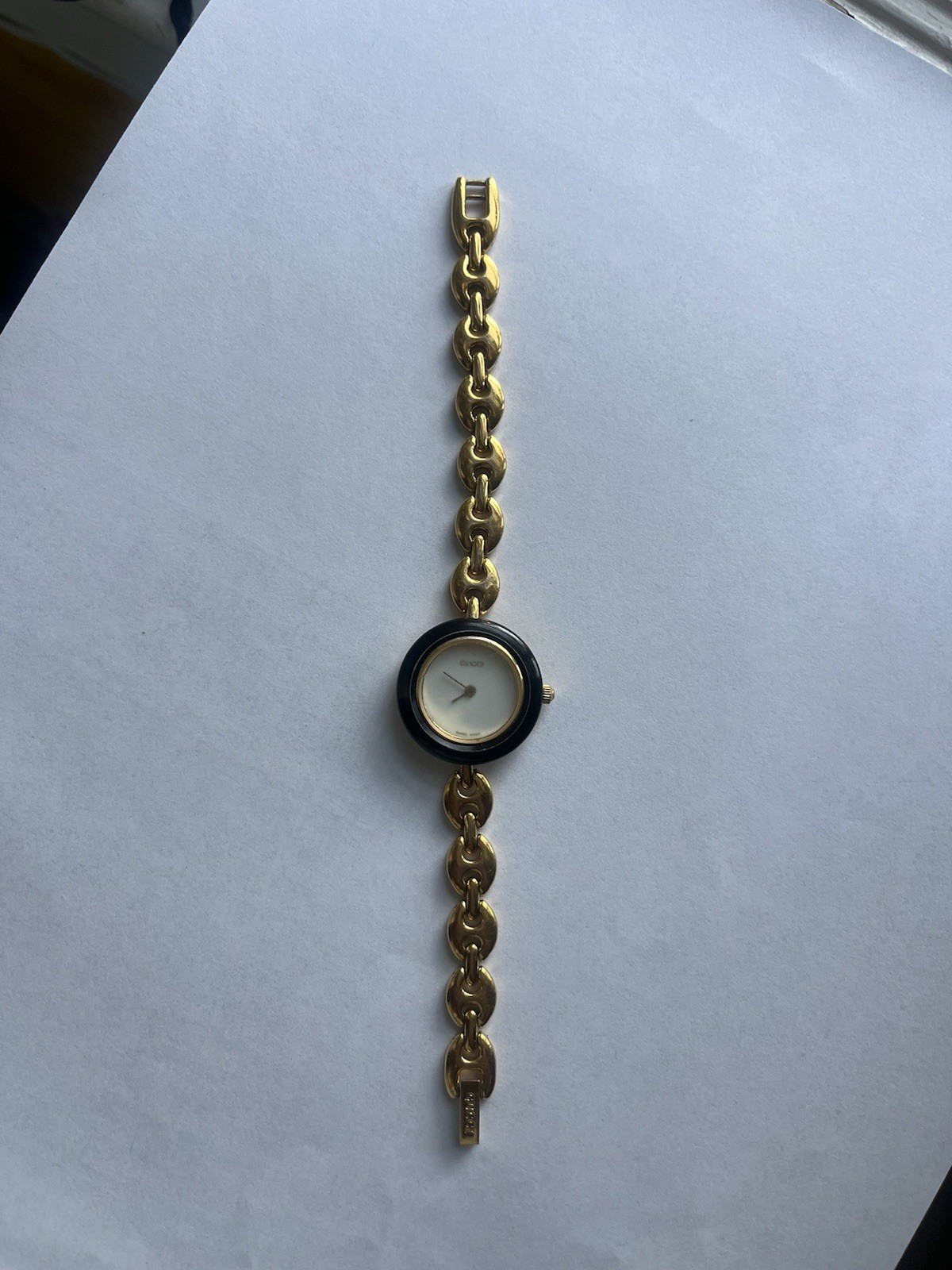 Gucci Change Bezel Women’s Quartz Gold Bracelet Watch White Dial + Bezels