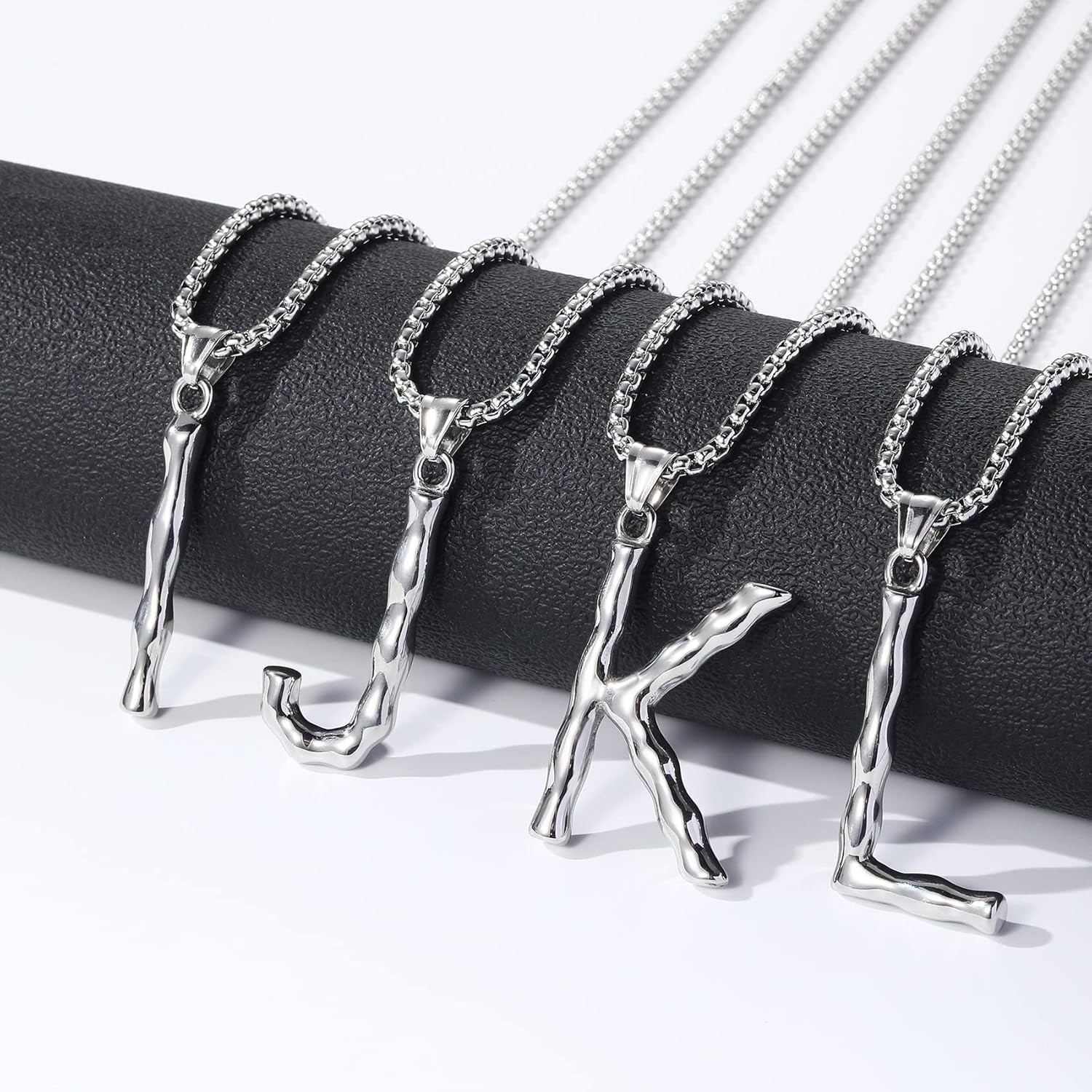 Hip-Hop Inspired A-Z Heart Necklace – Adjustable Cuban Chain in Stainless Steel