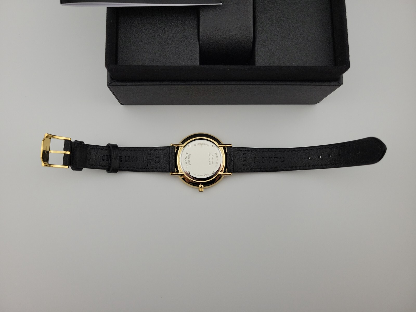 Movado Women’s Ultra Slim Leather Strap Black Dial Watch 0607091 ($795 MSRP)