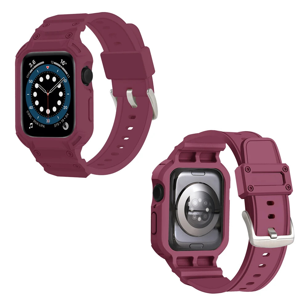 Protect TPU Rubber Case for Apple Watch Strap Series 10 42 46mm Watch Band Cover