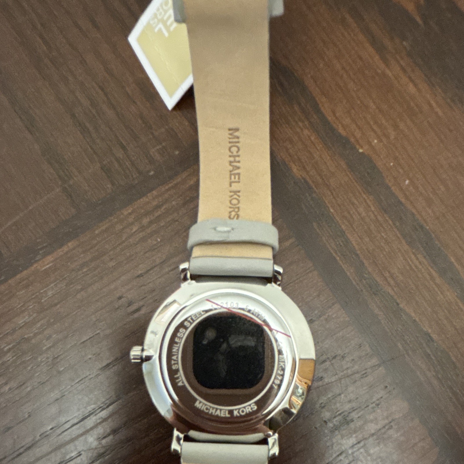 Michael Kors Women’s Analog Watch White Dial Gray Leather.