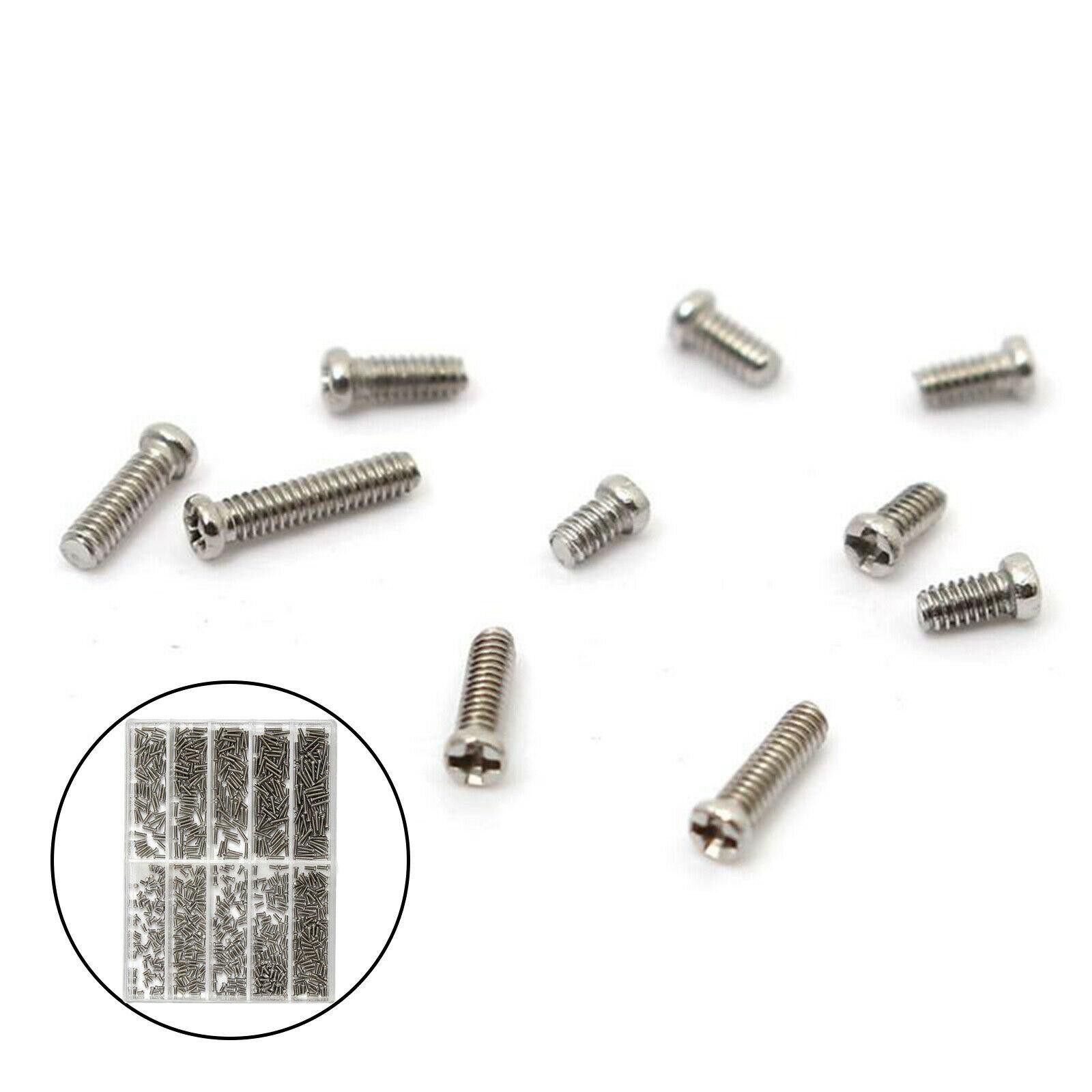0.16cm-0.6cm 500-600Pcs Stainless Steel Cross Watch Back Cover Screw Assorted