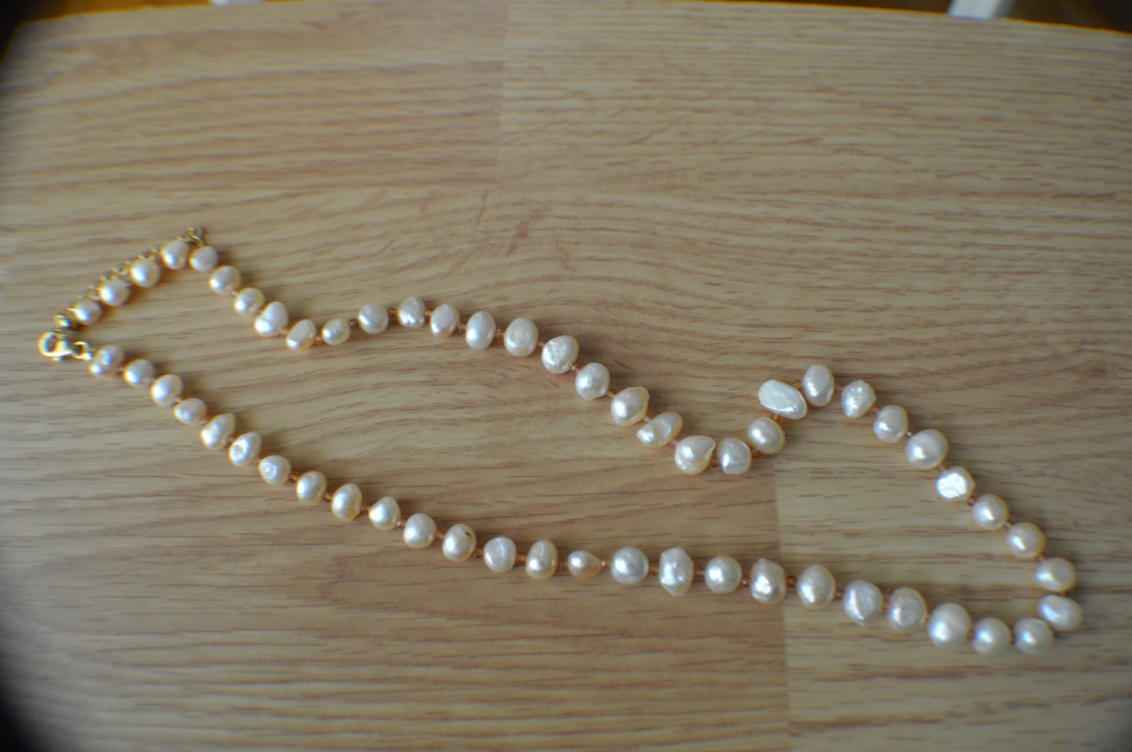 20.00ct Peach Freshwater Pearl 18″ Necklace 18k YG Plated over Fine Silver