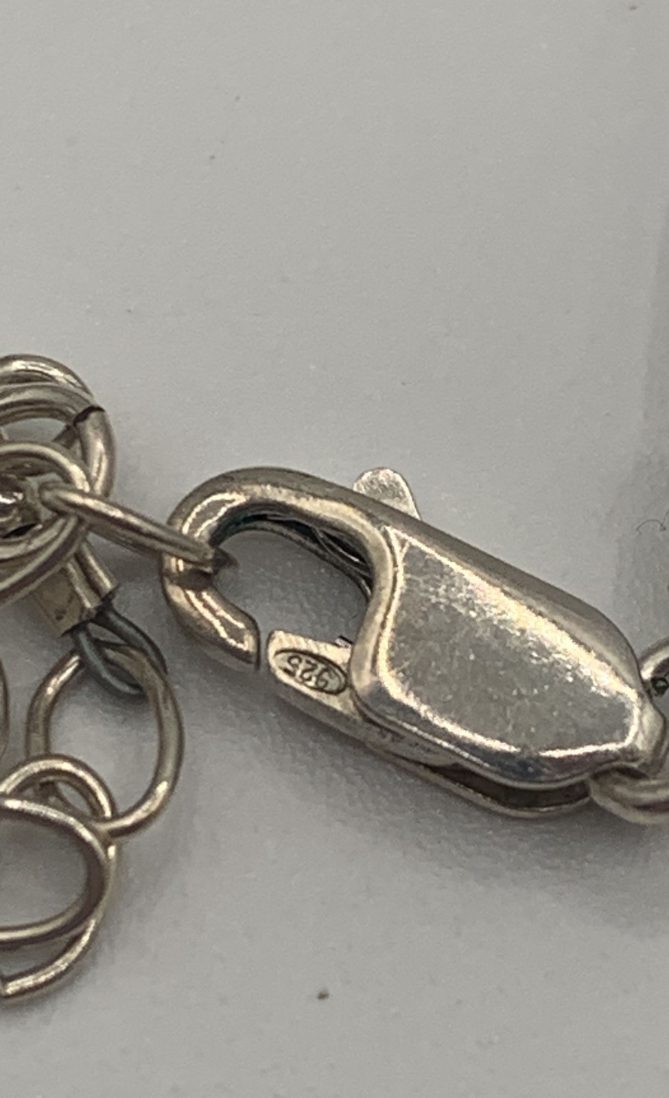Sterling Silver 925 Liquid Silver Necklace Natural Mottled Stone Accents 18″