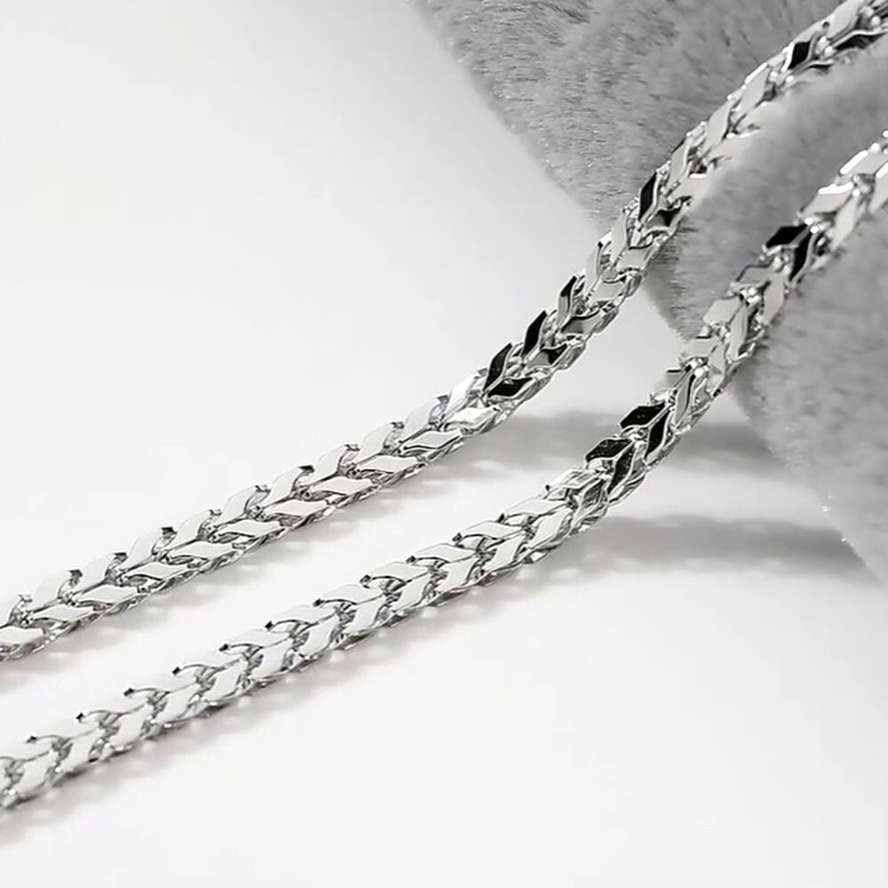 PT950 Pure Platinum 950 Chain 3.5mm Unique Wheat Link Necklace 26-27g 23.6inch