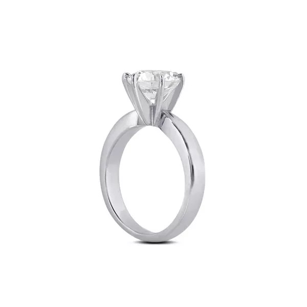 Classic Solitaire Engagement Ring Platinum 1.39 CT Round Lab-Grown Diamond E VS2