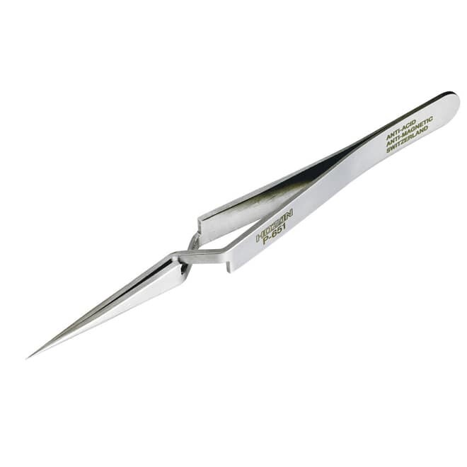 HOZAN Tweezers Reverse Action series Straight type P-651 Tip 0.2mm