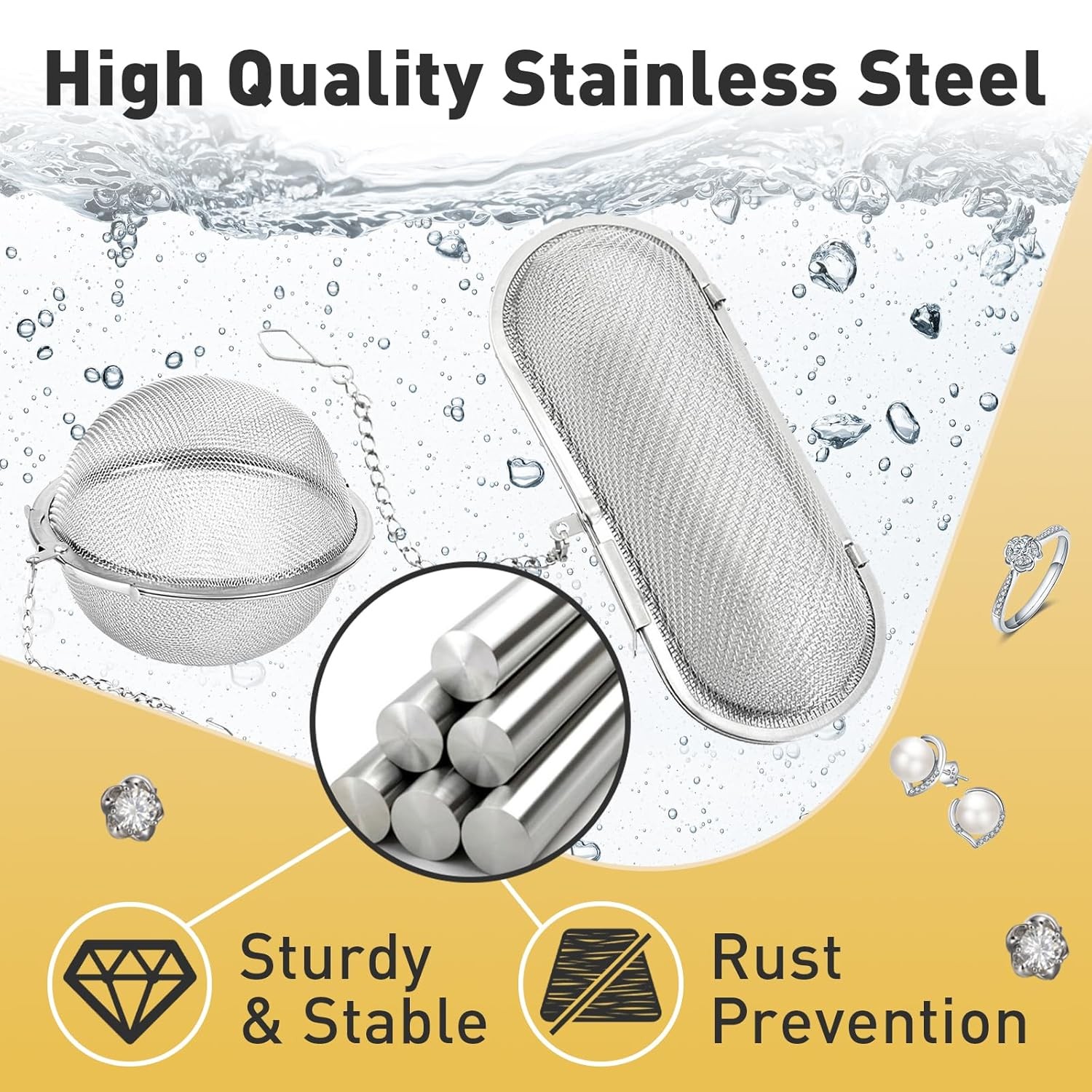 Small Parts Jewelry Cleaning Basket – 2Pcs Stainless Steel Basket, 2 Packs
