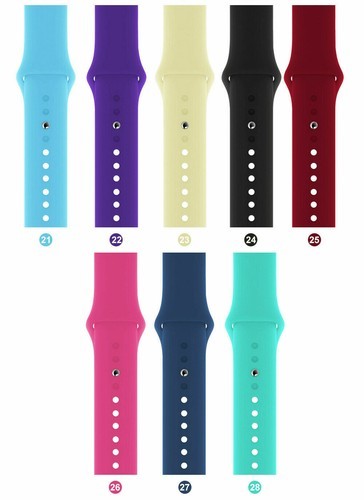 Silicone Band Strap for Apple Watch Series 1/2/3/4/5/6/SE Sports 38/40/42/44mm