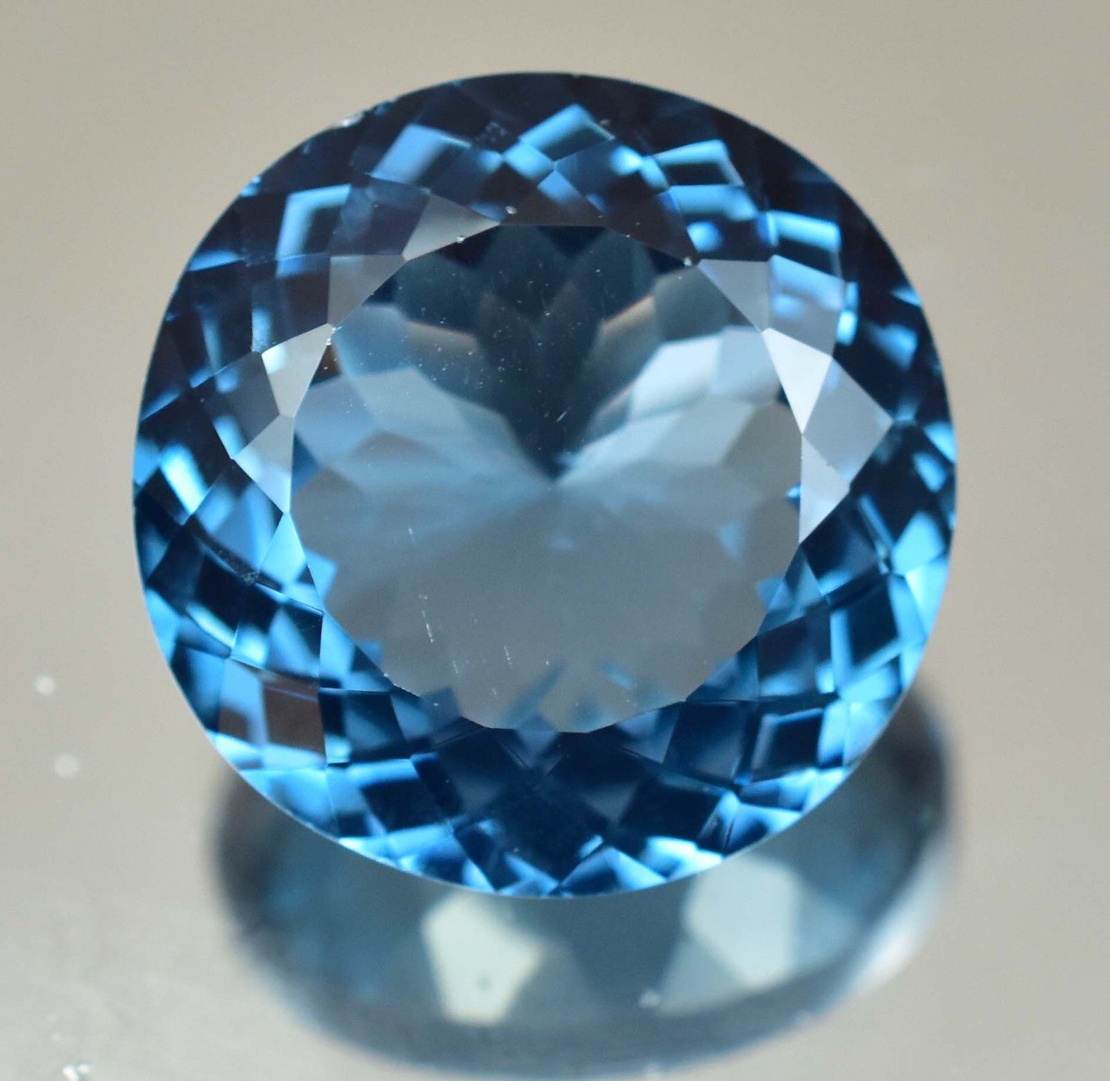 26.75Ct Natural Namibia Jeremejevite Flawless Certified Round Cut Loose Gemstone