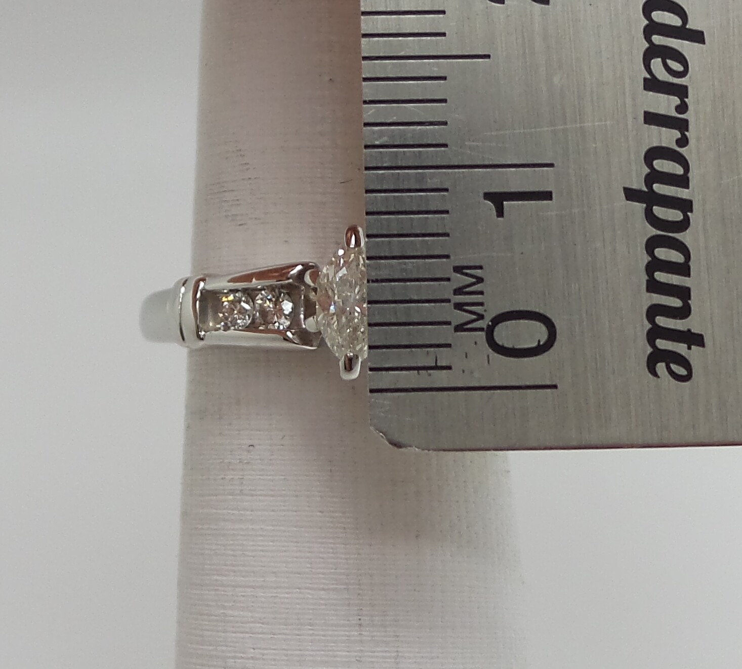 Vintage 1/2CT Natural Marquise Diamond Engagement Wedding Ring 14K White Gold