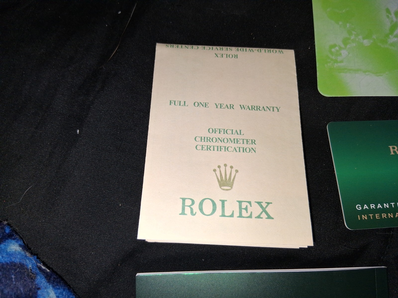 Rolex Green/Beige Wood Watch Storage Box Case 1-3 Watches w/ Booklets
