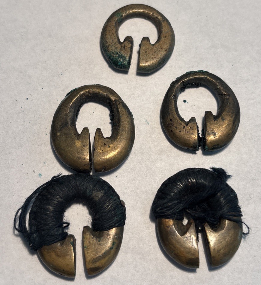 Lot of 5 Brass Beads Igorot Lingling-O Philippines Vintage Handmade