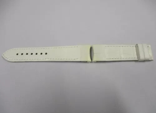 DEWITT White Genuine Leather 21mm Rounded Lug Ends x 19mm Watch Strap 110mm+70mm