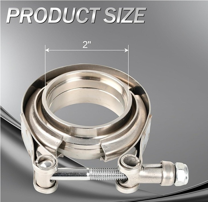 2 inch V Band Clamp with Male ＆ Female Flange, 304 Stainless Steel 2″ V 2 INCH
