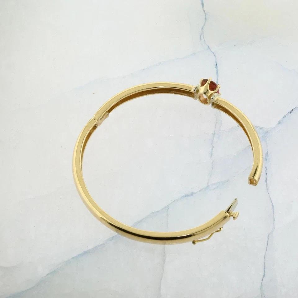 3Ct Oval Cut Lab-Created Tourmaline Women Bangle Bracelet 14K Yellow Gold Finish