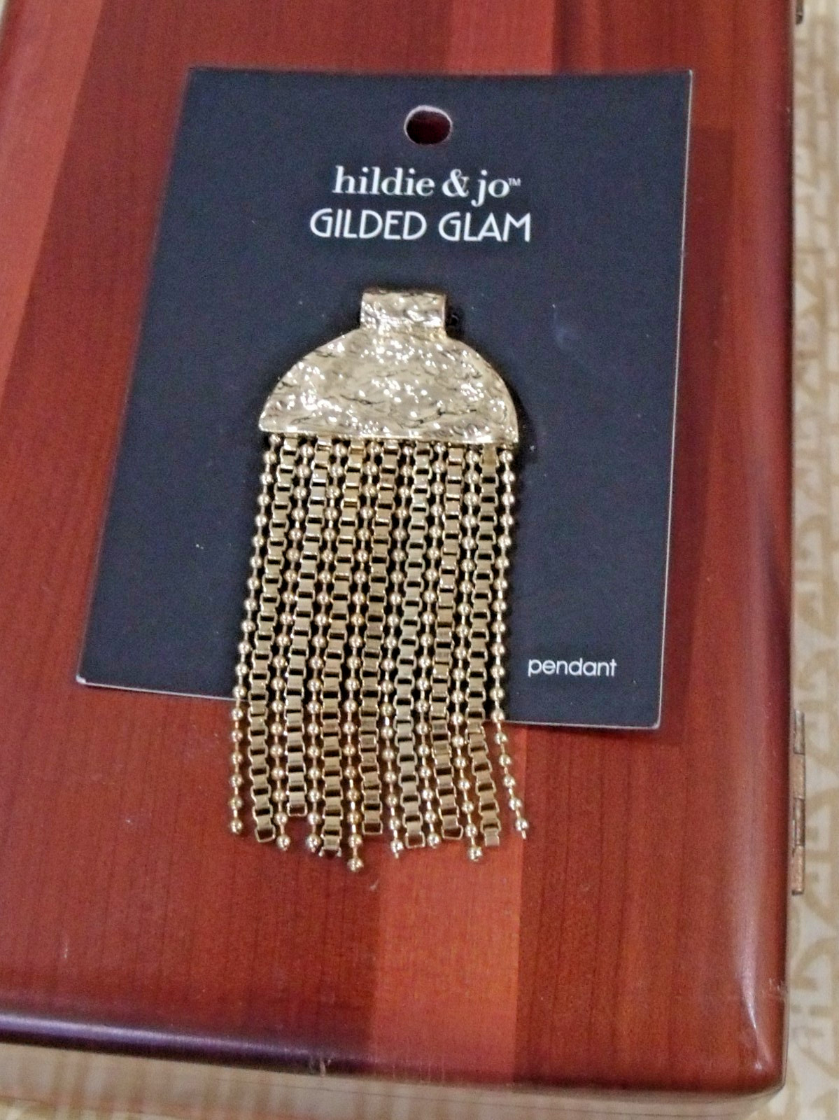 Hildie & Jo Gilded Glam Gold tone Pendant NWT